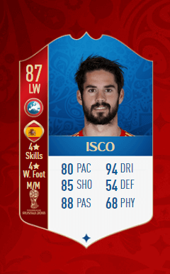 ISCO 87, la nuova carta rilasciata su FUT World Cup