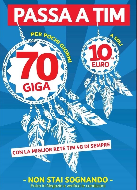 Passa a Tim, 70 gb di internet a soli 10 euro