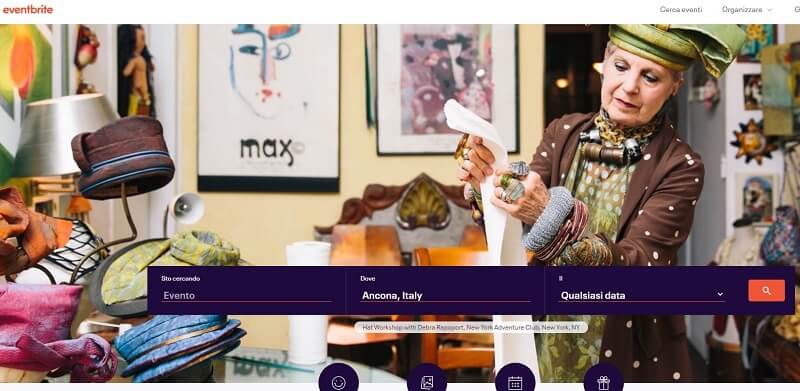 Sito di eventi EventBrite