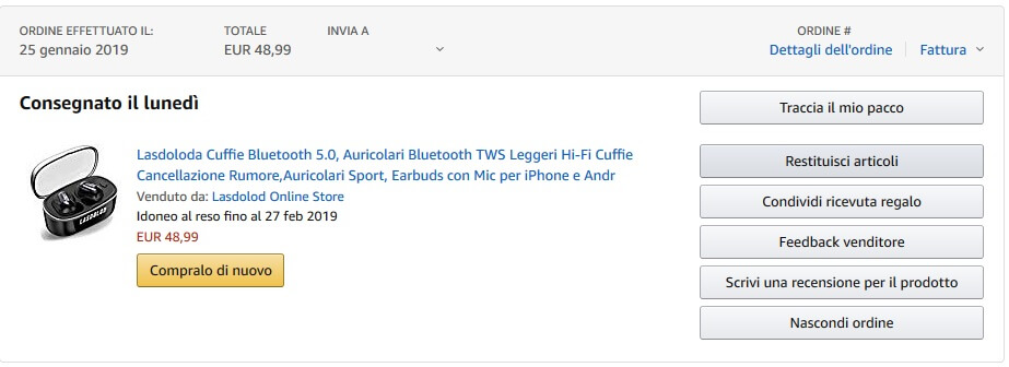 Come effettuare il reso di un articolo su Amazon