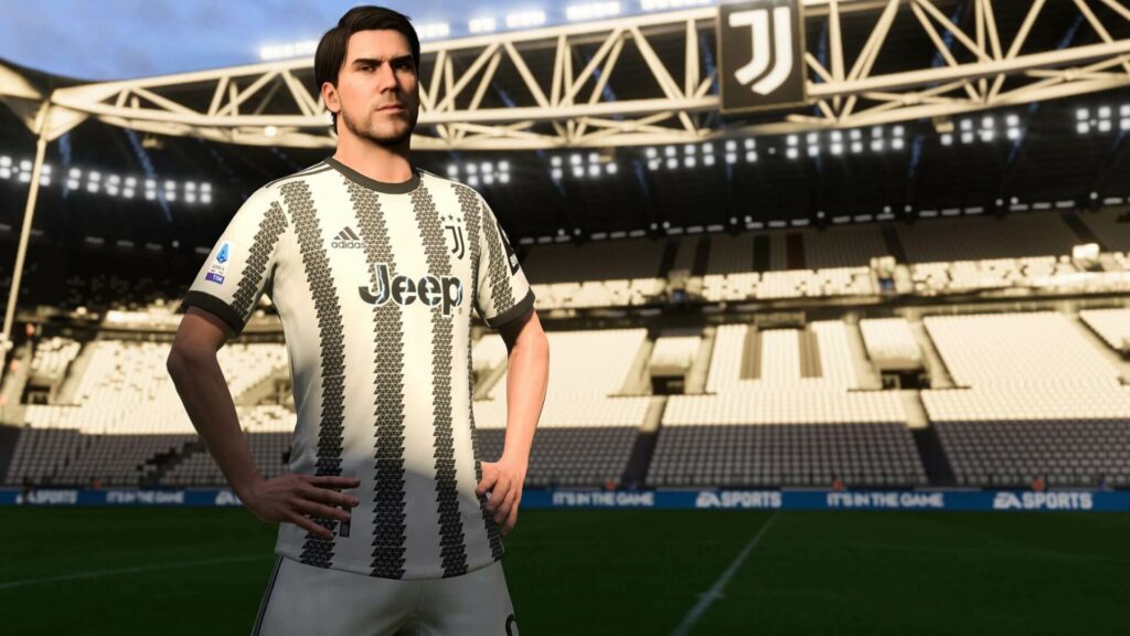 Dusan Vlahovic allo Juventus Stadium in FIFA 23