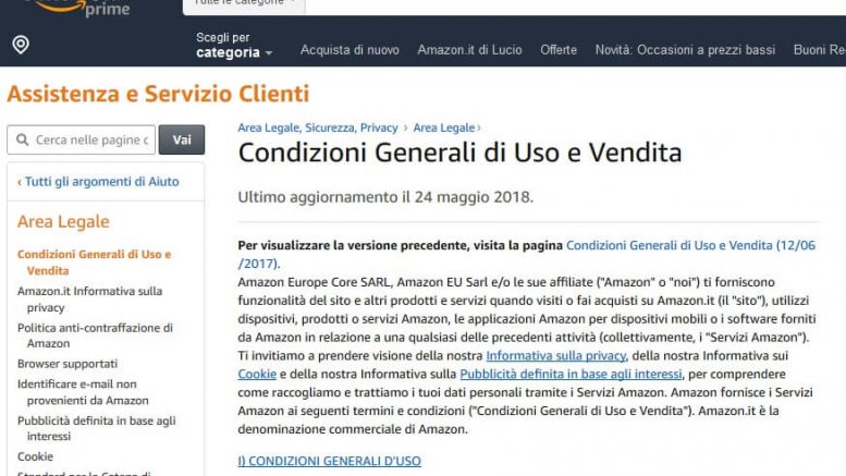 Condizioni generali di uso e di vendita - Amazon.it