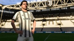 Dusan Vlahovic allo Juventus Stadium in FIFA 23
