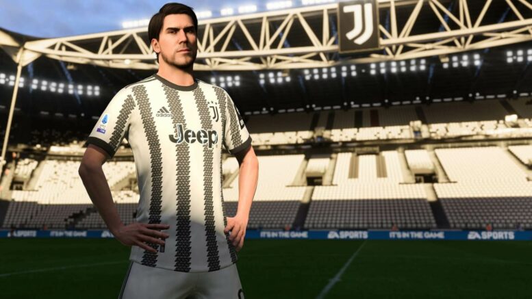 Dusan Vlahovic allo Juventus Stadium in FIFA 23