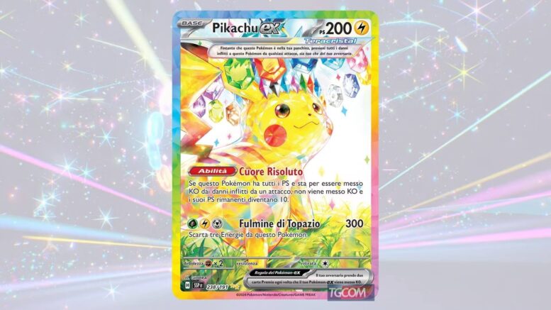 Carta Pikachu Ex alternative di Pokémon Scintille Folgoranti