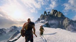 God of War, ambientazione sulle montagne innevate, screenshot in-game
