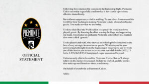 FIFA 23: Piemonte Calcio official statement